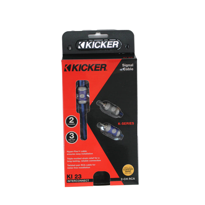 Kicker 2 Channel Silver-Tinned OFC Interconnect Cable (RCA) 9.75ft / 3m 46KI23