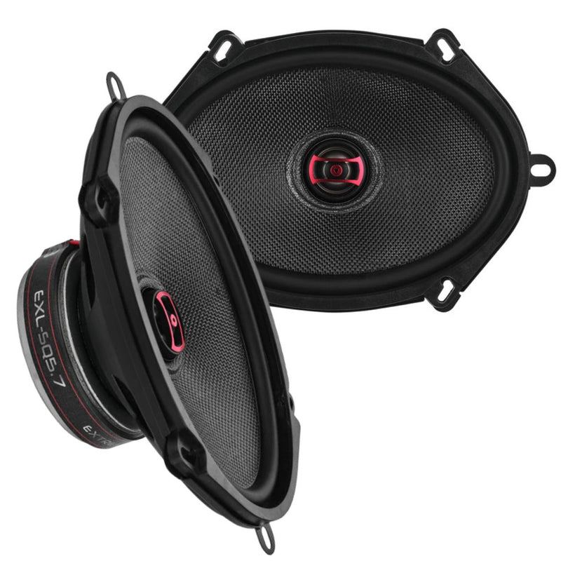 DS18 5x7”120W RMS 3-Ohm 2-Way Coaxial Speaker pair w/ Fiber Glass Cone EXL-SQ5.7