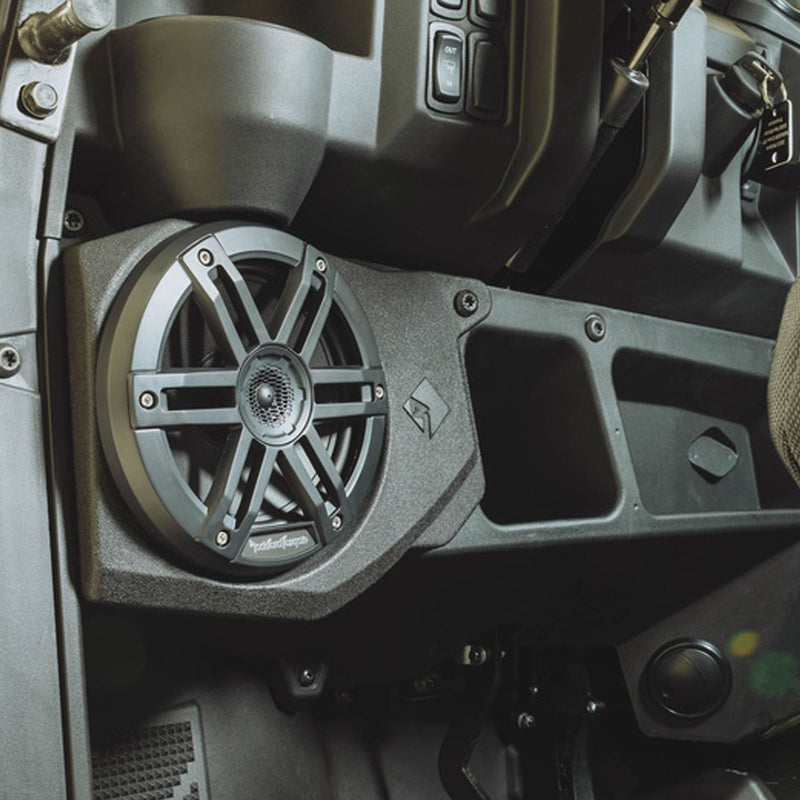 Rockford 6.5 Enclosures /w White RGB Marine Speakers 1200W Polaris Ranger 2018+