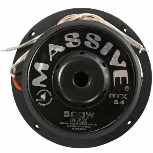 Massive Audio 6" Subwoofer 500 Watt Dual 4 Ohm Voice Coil GTX64