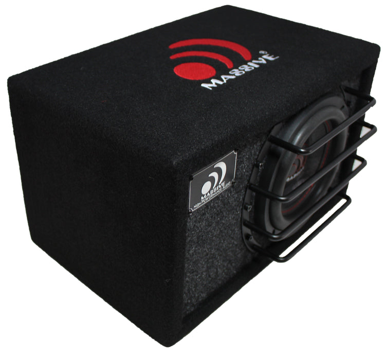 Massive Audio BG8 8" 800 Watt Dual 2 Ohm Loaded Subwoofer Ported Enclosure