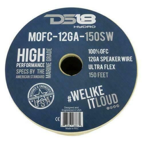 DS18 12 AWG 100% OFC Tinned Marine Speaker Wire White Lot Cut By The Foot