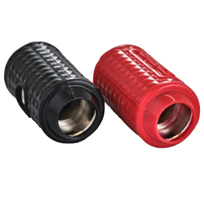 DS18 Pair of 0GA to 4GA Amp Input Reducers with Offset Stub and Silicone Cover