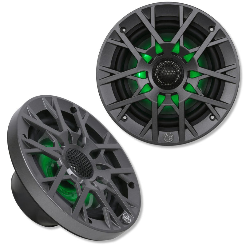 6.5" 100W RMS Coaxial 2-Way Marine Speakers Pair w/ RGB LED Lights  | APSW-654SP