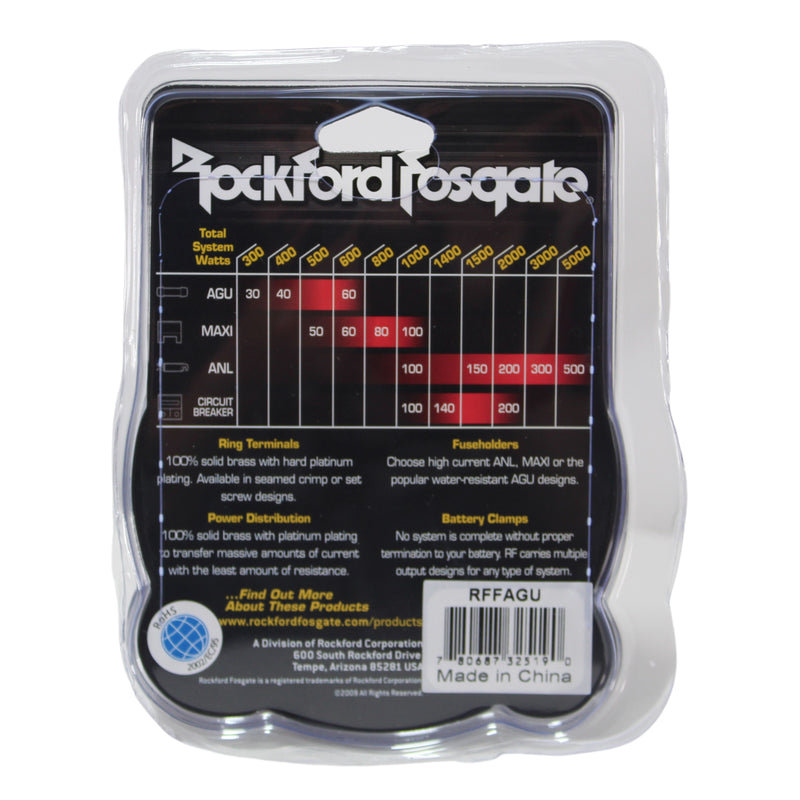 Rockford Fosgate Waterproof Inline AGU Fuse Holder for 4 AWG or 8 AWG RFFAGU