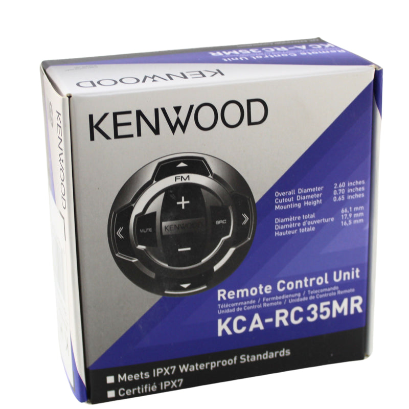 Kenwood 2.625" Marine Wired Remote Control With Waterproof IPX7 Design
