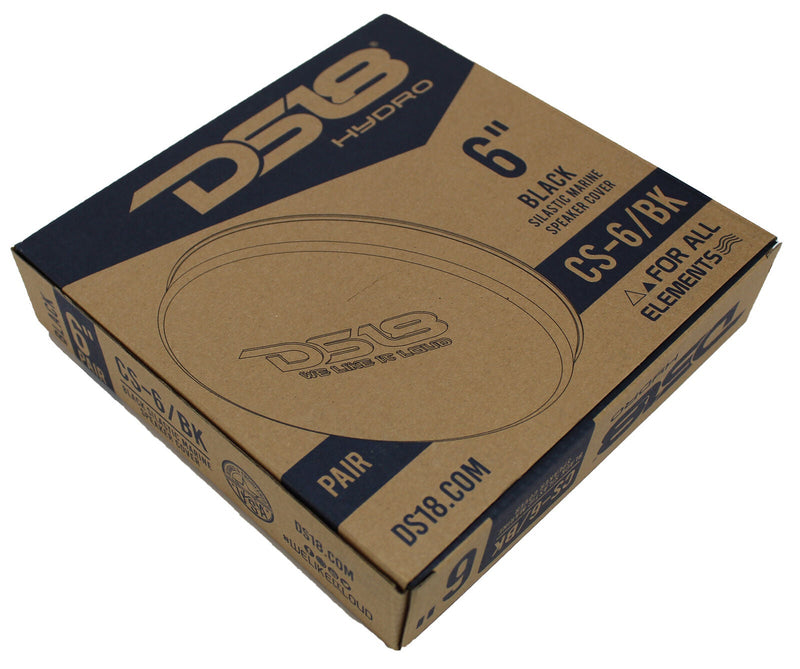 Pair DS18 CS-6/BK 7" Diameter Silicone Covers for 6.5" Marine Speakers