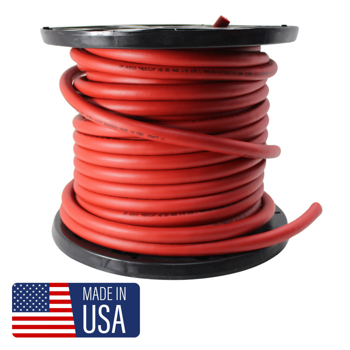 GP Car Audio 1/0 True AWG 100% OFC 0GA Pure Copper Power/Ground Wire Red Lot