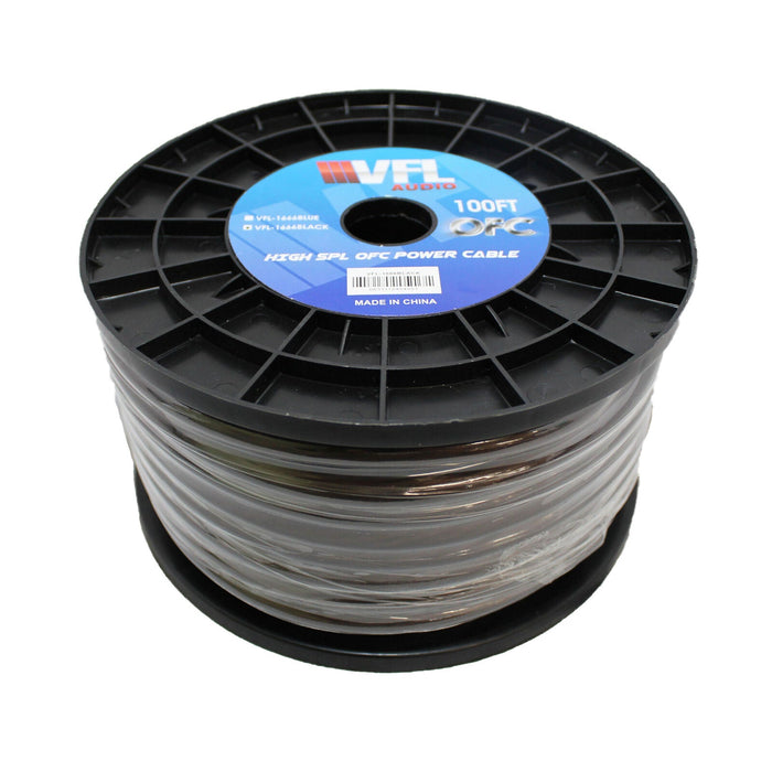 VFL 4 AWG Power Ground Wire Cable Copper American Bass 10Ft Black 4G-OFC-100-BK-10