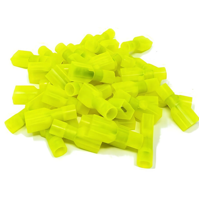 Install Bay 500pcs 10-12 AWG Female Insulated Nylon Quick Disconnect Yellow