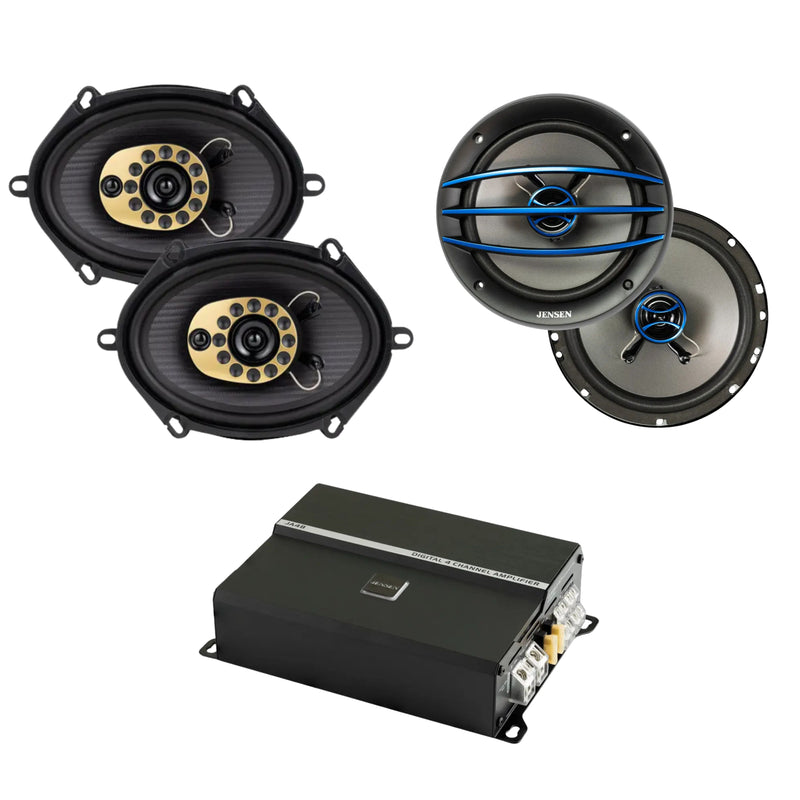 Pair of 6.5" J6520 Speakers & Pair of 6"x8" JS68T Speakers w/ RGB 4-Channel Amp