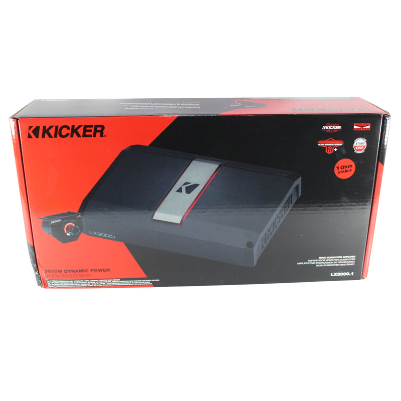 3000w 1-Ohm Mono Class-D Subwoofer Amplifier w/Smart Bass & RGB LED Center Panel