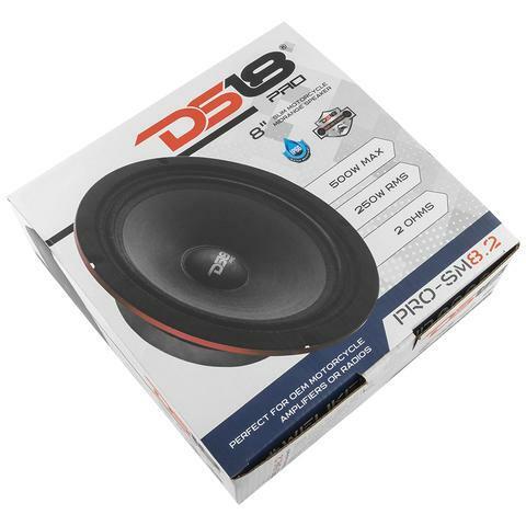 DS18 8" Marine Midrange Speaker Motorcycle 500 Watt 2 Ohm Waterproof PRO-SM8.2