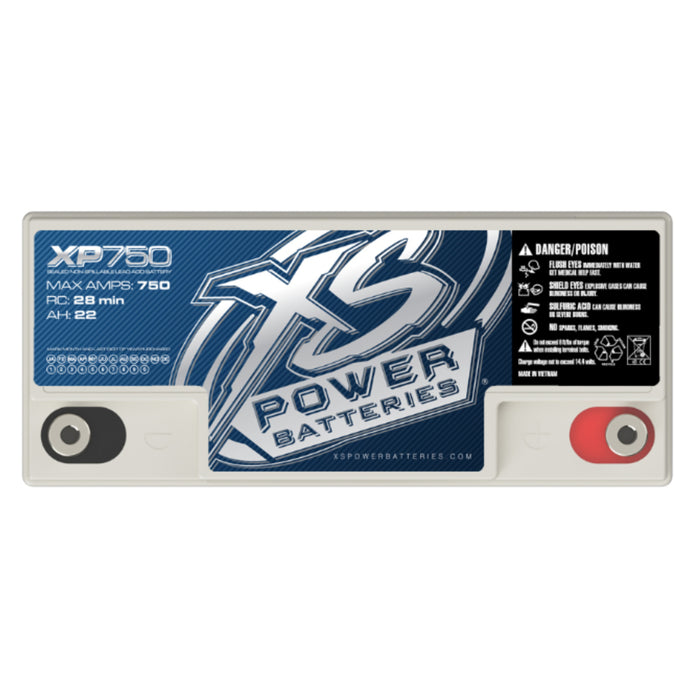 XS Power 12V AGM 750 Max Amps 22AH 1000W Supplemental Battery XP750
