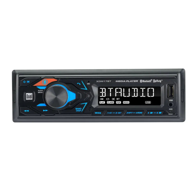 Full Case of 6 Single Din Bluetooth/USB/AUX/LCD Mechless Blue Backlit Stereo