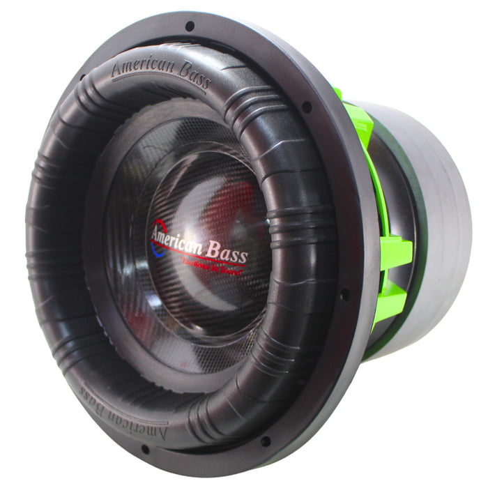 American Bass Godzilla Green/Black 12" Dual 2 Ohm 12000W Peak Sub GODZILLA-12-D2