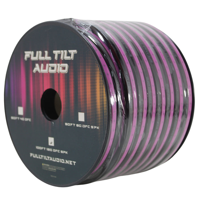 Full Tilt Audio 12 Gauge Tinned Oxygen Free Copper Speaker Wire Purple/Black Lot