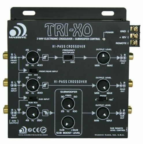 Massive Audio TRI-XO 3-Way Active Electronic Crossover w/ Subwoofer Control