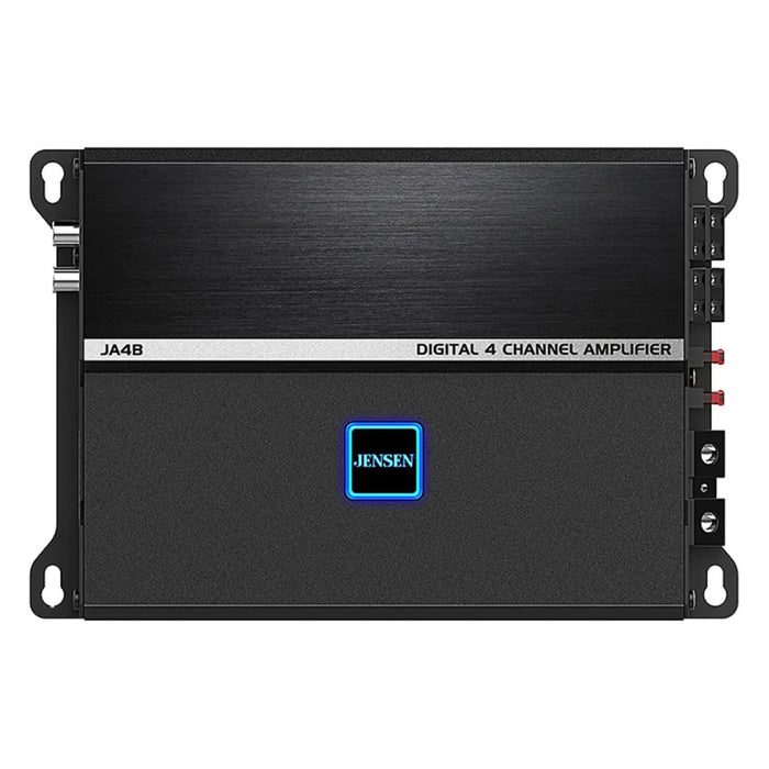 2 Pairs of 5″x7" / 6″x8″ 4-Ohm Speakers w/ 4 channel 740W Class D RGB Amplifier