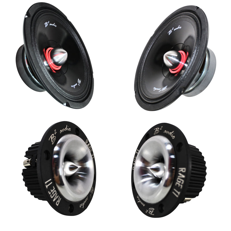 B2 Audio Speaker & Amplifier Combo RAGE1200.4 w/RIOT8P & RAGE T1 Neo