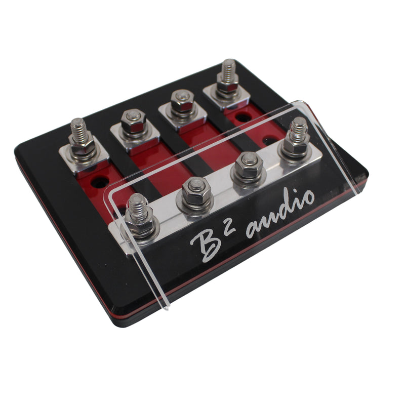 4 Spot Heavy Duty ANL Fuse Distribution Block w/ Acrylic B2 Audio Cover.