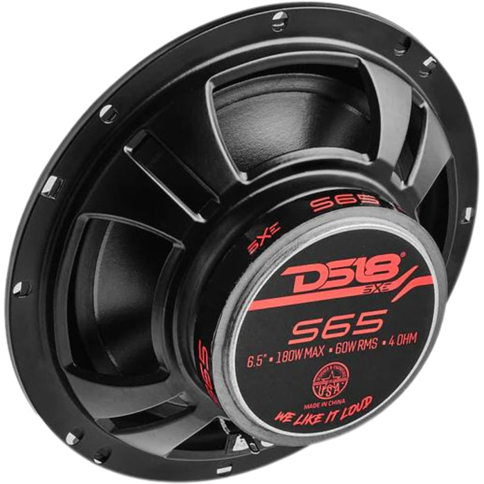 6.5" 60W RMS 4-Ohm 2-Way Coaxial Speaker Pair DS18 SELECT Series / DS-S65