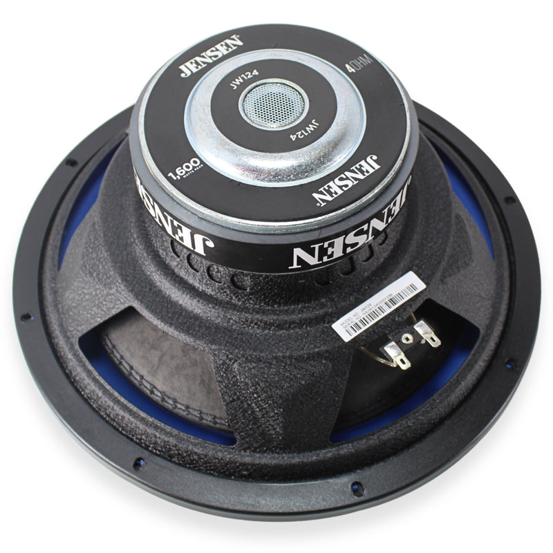 Jensen 12" 400 Watts RMS 4-Ohms Car Audio Black/Blue Subwoofer JW124