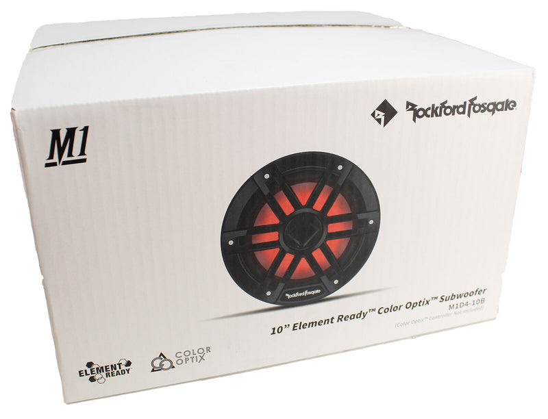 Rockford Fosgate Black 10" 1200W Dual 4 Ohm Switchable Marine Subwoofer M1D4-10B
