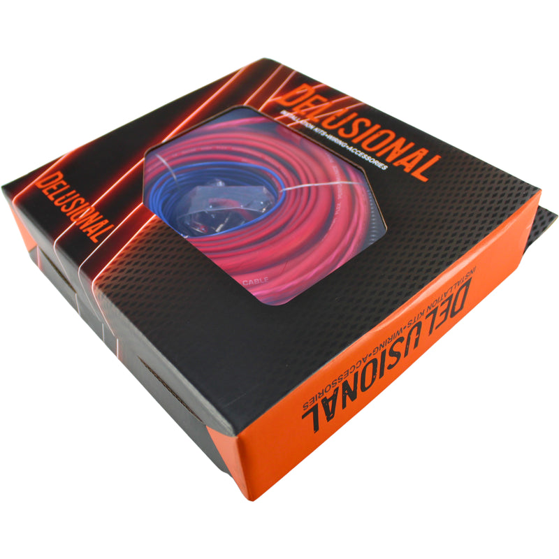 King Boxes DELUSIONAL 4GA CCA Installation Wiring Amplifier Kit / DE-4ANL