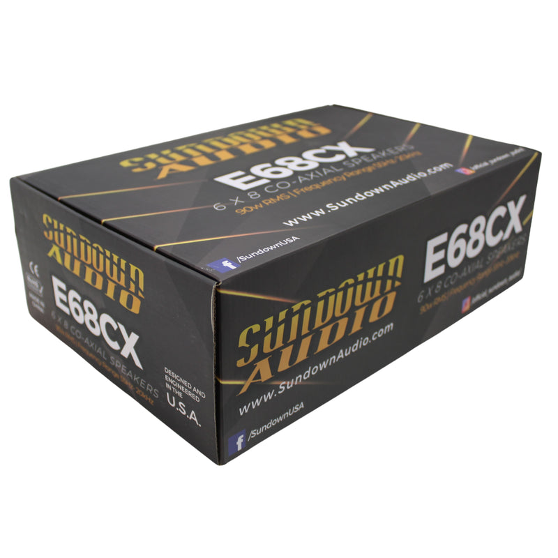 Sundown Car Audio E-Series 6x8" 180W Peak 4 Ohm 2-Way Coaxial Speakers E-68CX
