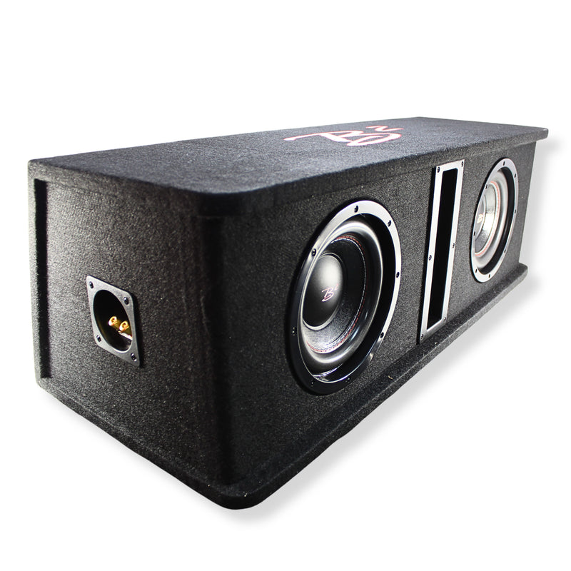 B2 Audio Dual 8" 800W Peak Dual 2 Ohm Vented Loaded Subwoofer Enclosure DVPE28