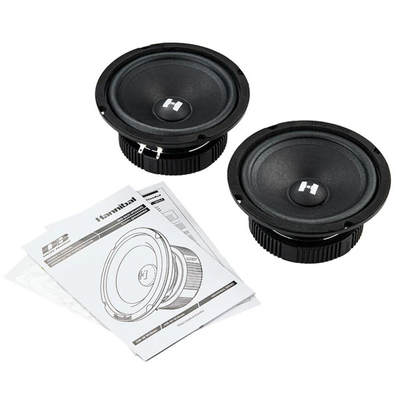 Deaf Bonce Hannibal 6.5" 150W  RMS 4-Ohm Mid-Bass Car Audio Speakers Pair