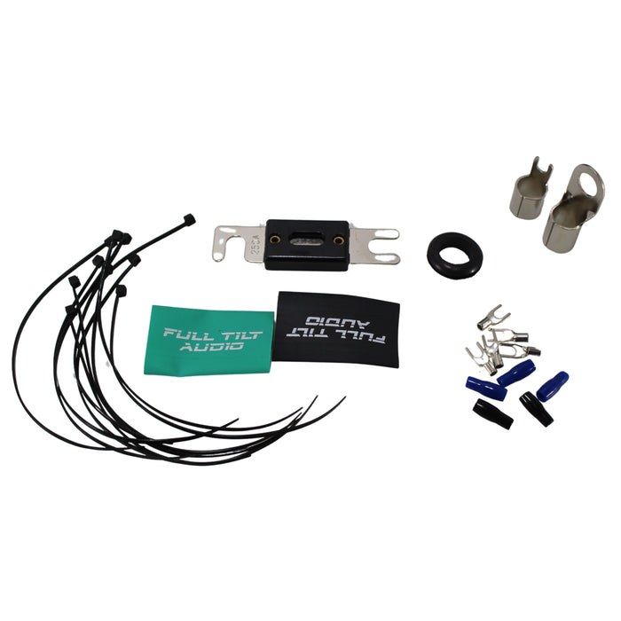 Full Tilt Audio 100% OFC 0 Gauge Teal / Black Amplifier Install Kit