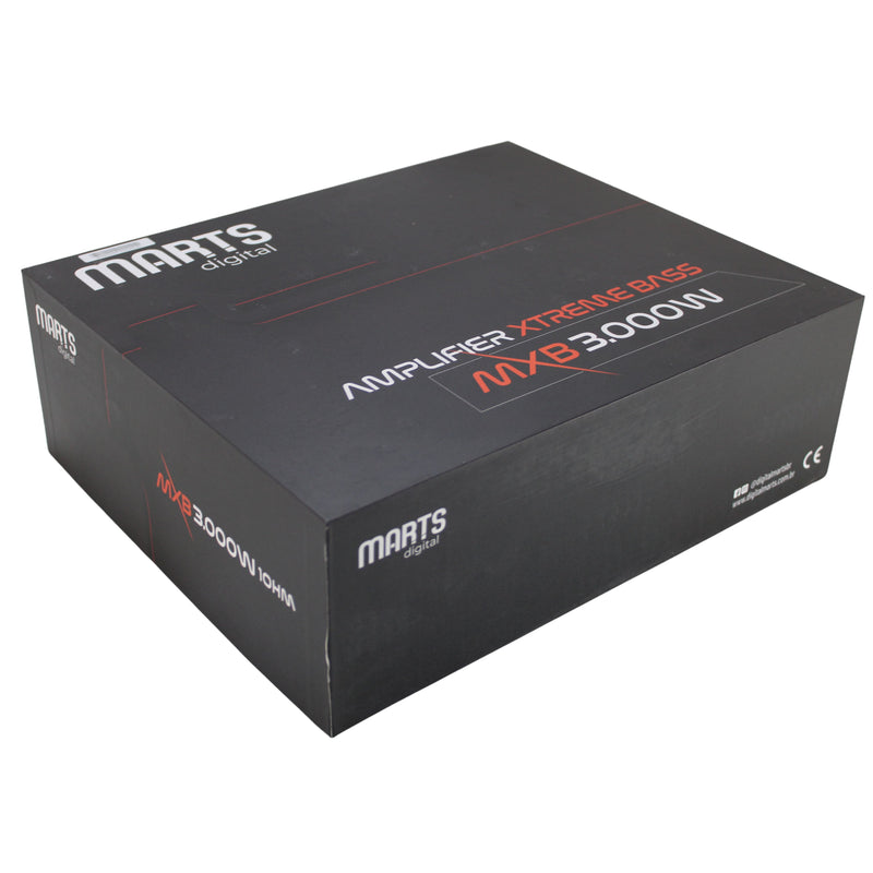 Marts Digital 3000W Monoblock 1 Ohm Class D Amplifier w/ Bass Knob MXB-3000-1