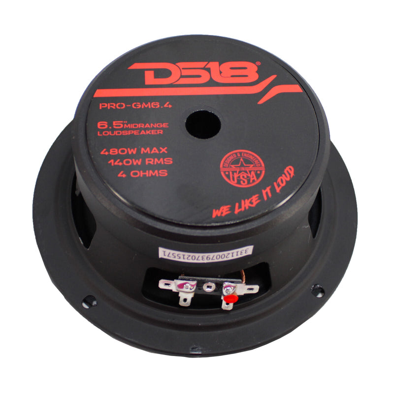 DS18 Pro Car Audio 6.5 Midrange Loudspeaker 480 Watt 4 Ohm PRO-GM6.4