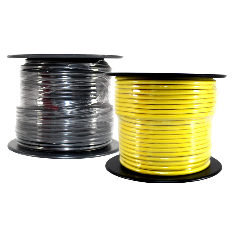 14 GA 100 FT Yellow Black Stranded Spools of CCA Primary Power Ground  Wire Cable