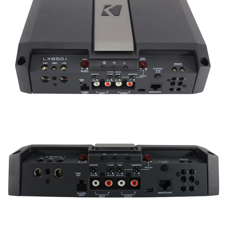 850W 1-Ohm Mono Class D Subwoofer Amplifier w/Smart Bass & LED RGB Center Panel