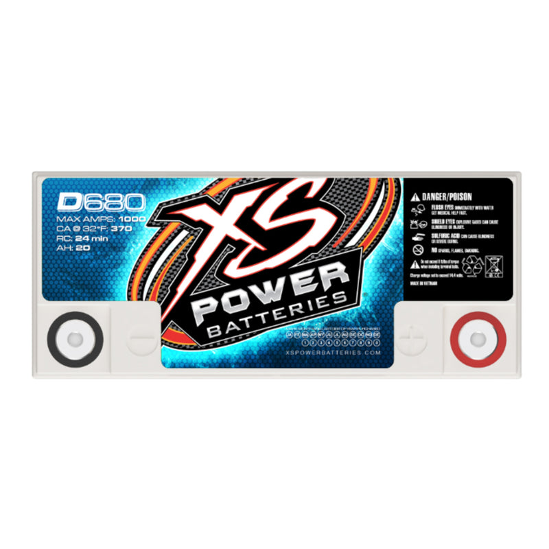 XS Power 12V Compact D Series AGM 20 Amp Hours Starting Battery D680