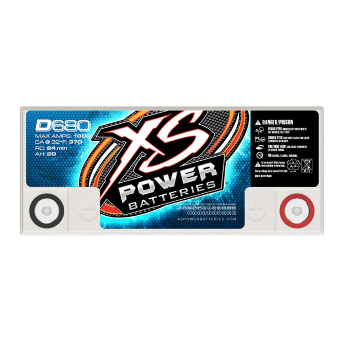 XS Power 12V Compact D Series AGM 20 Amp Hours Starting Battery D680