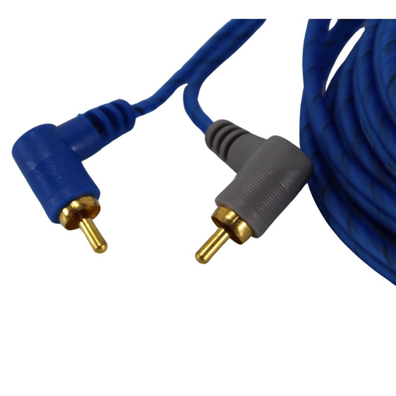 Cobalt 16.39Ft (5.0 Meter) Blue RCA Cable w/ Angled and Straight Terminal
