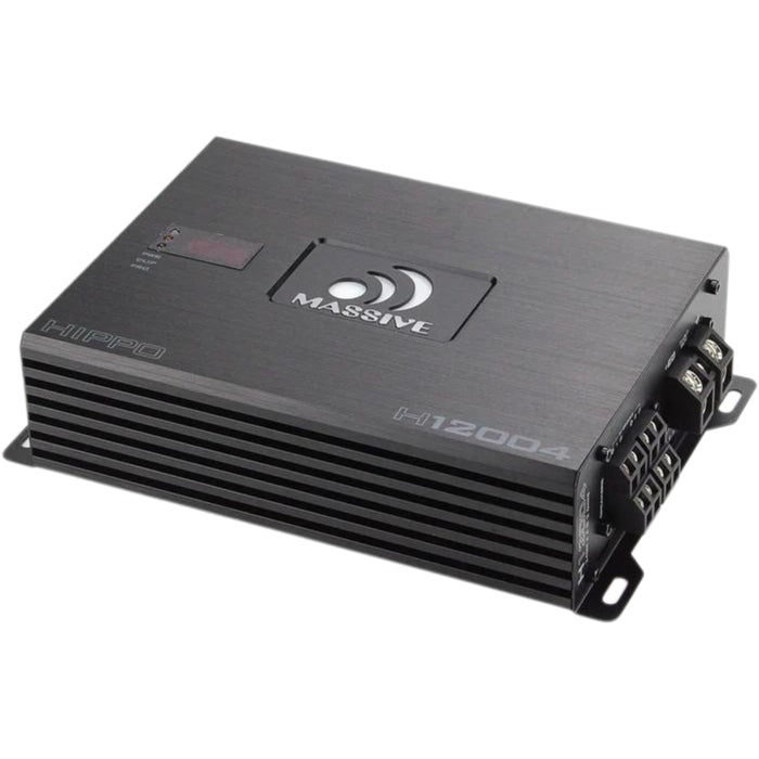 340W RMS x4 2-Ohm 4-Channel Amplifier Massive Audio HIPPO Series MA-H1200.4