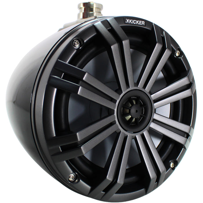 Kicker KMTC Series 8" 300W Marine Coaxial Black Tower System Speakers / 45KMTC8