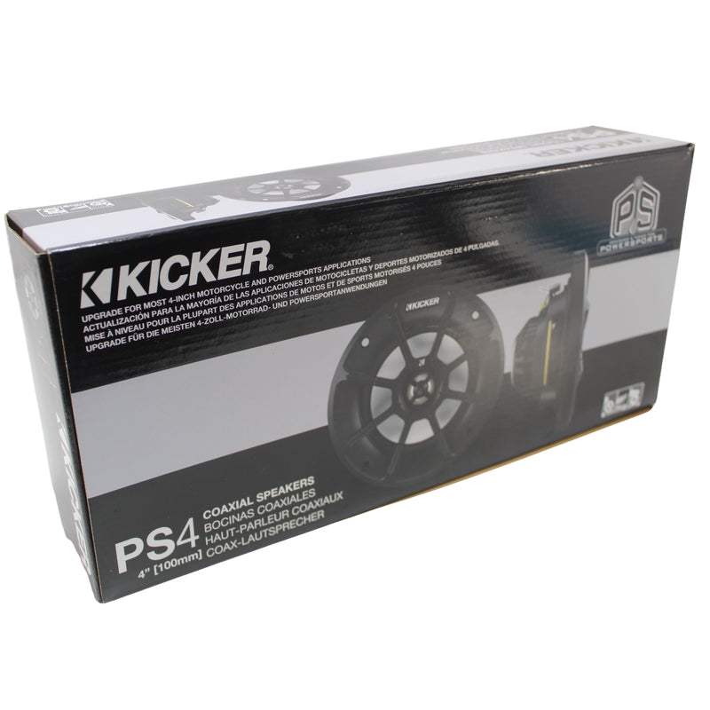 4" 4 Ohm 30W RMS All-Weather Powersports Coaxial Speaker 40PS44 Kicker PS (Pair)