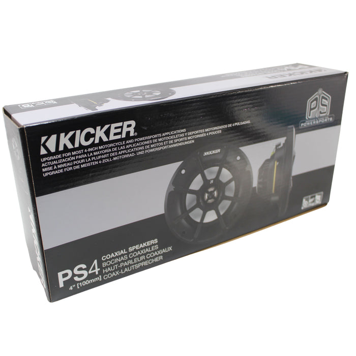 Kicker 4" All-Weather Powersports Coaxial Speakers 2 ohm 100W Peak 40PS42 (Pair)