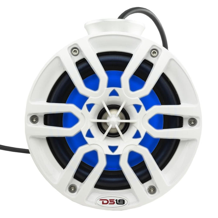 DS18 Hydro 6.5 Marine Pod Speakers 600W 4 Ohm White Pair RGB LED Jetski NXL-PS6