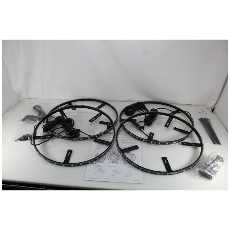 4pc 14" LED Wheel Ring Add-On Lighting Kit For Wireless Underbody Kits OPEN BOX