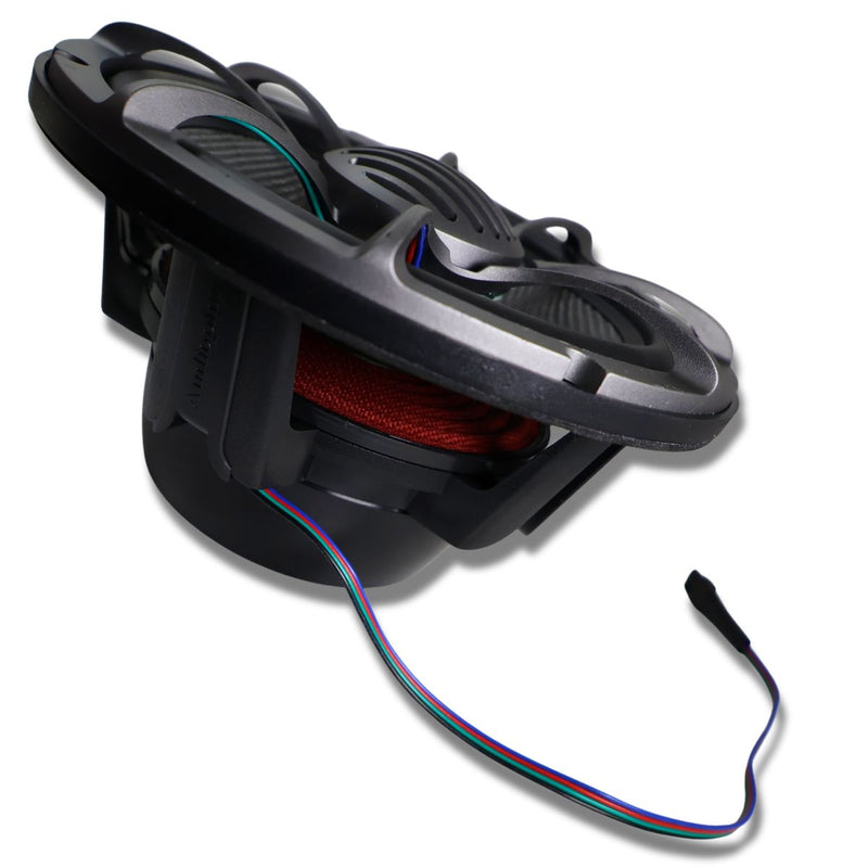 8" Coaxial 250W RMS 4-Ohm 2-Way Marine Speaker Pair w/ LED Lights Audiopipe