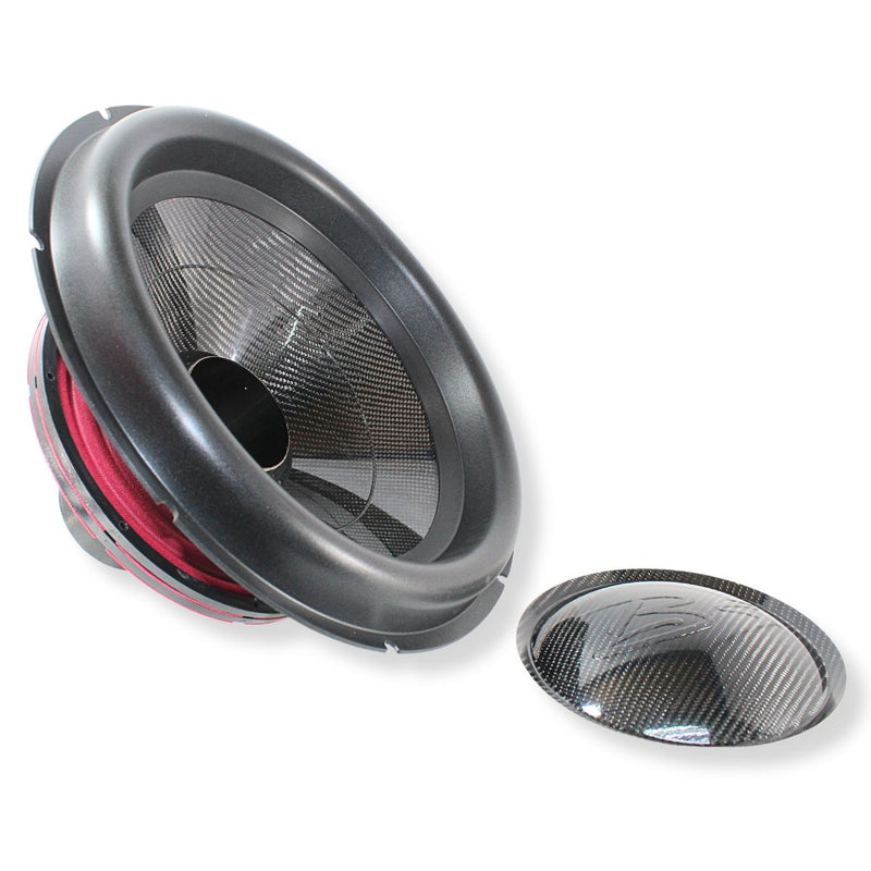 B2 Audio Rampage 18" Re-cone Kit Drop  2-Ohm 4" Coil Carbon Fiber