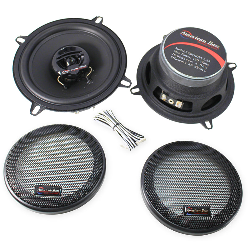 American Bass Pair of 5.25" 150-Watt 4 Ohm 2-Way Coaxial Speaker OPEN BOX