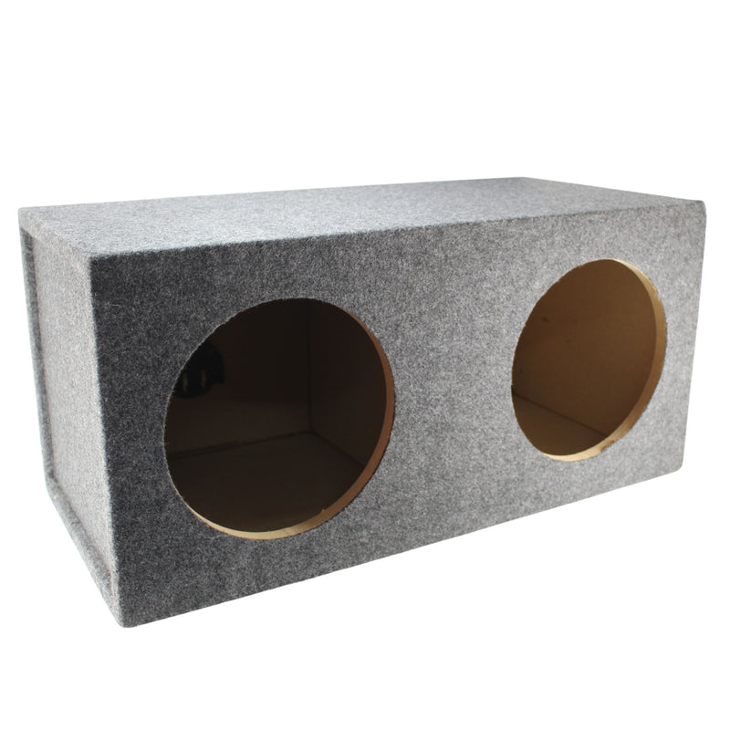 Dual 10” Sealed Carpeted Subwoofer Box Made w/ Heavy-Duty MDF Construction